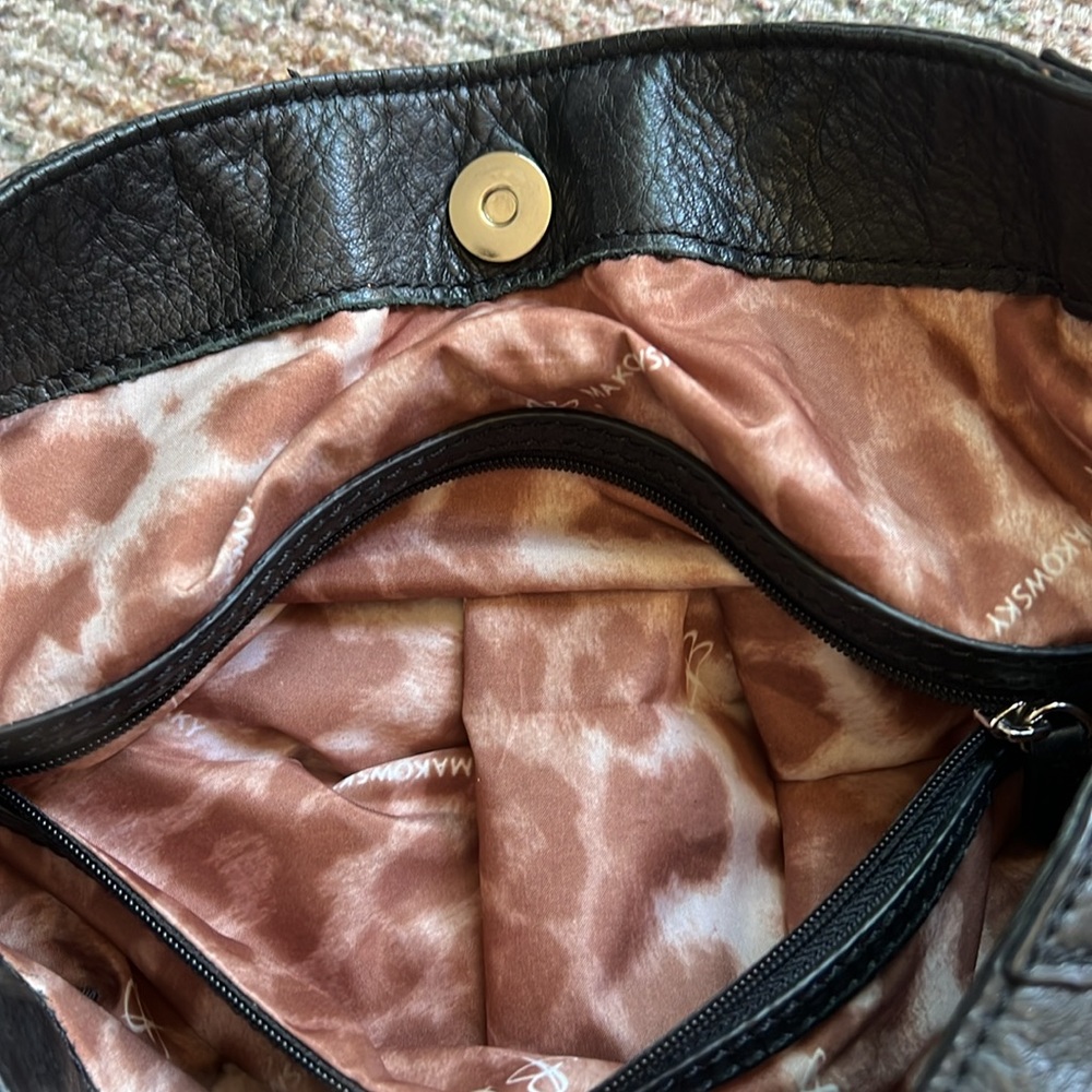 B. Makowski studded black leather shoulder bag - Picture 11 of 17